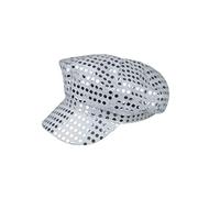 HENBRANDT Chapeau Disco années 70 pour Adulte avec Paillettes argentées Brillantes pour Enterrement de Vie de Jeune Fille