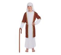 HENBRANDT Children’s White and Brown Shepherd Costume Xmas Joseph Costume Nativity Play Pantomime Fancy Dress Outfit for Kids Multiple Sizes Christmas Fancy Dress for Boys
