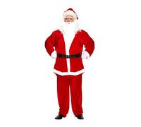 HENBRANDT Costume de Père Noël 5 pièces pour homme - Taille XL - Peluche douce - Costume de Père Noël - Costume de Saint Nicolas - Taille XL - Déguisement de Noël pour homme
