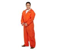 HENBRANDT Costume de prison orange pour homme adulte - Costume de chaudière - Salopette de prisonnier - Costume de prisonnier - Déguisement pour homme - Taille XXL