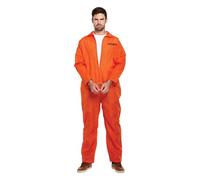 HENBRANDT Costume de prison orange pour homme Condamné Ensemble de survêtement de prisonnier Combinaison de déguisement pour homme (Petit)