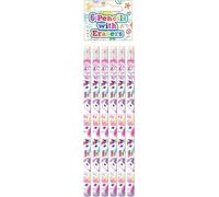 Henbrandt - Crayon avec gomme, pack de 6 licornes SG21934 (taille unique) (Violet/Rose/Blanc)
