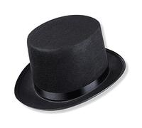 HENBRANDT Deluxe Noir Lincoln Haut Chapeau Rigide Haut Déguisement Chapeau Déguisement