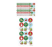 HENBRANDT Grands autocollants de noël, 180 autocollants pour garçons et filles, remplissage de bas festif, fabrication artisanale de cartes de noël