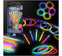 HENBRANDT Lot de 110 bâtons lumineux ultimes - Multicolore LED Bâtons Bracelets Connecteurs pour Enfants Adultes Festivals Fêtes Raves Événements de Nuit