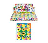 HENBRANDT Lot de 12 autocollants jaunes souriants (1 feuille) - Mini autocollants souriants pour enfants - Arts et travaux manuels pour enfants - Récompense d'anniversaire - Cadeaux de fête - Cadeaux