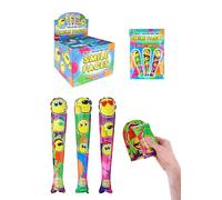 HENBRANDT Lot de 12 battes de baseball auto-gonflantes avec visage souriant jaune 48 cm pour enfants 3 motifs souriants assortis Décoration de fête