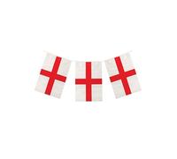 Henbrandt Lot de 12 fanions de fête de la Croix de Saint Georges avec 11 drapeaux 4 m Rouge et blanc Championnat du monde de football anglais Coupe du monde de rugby 6 nations Décoration pour maison