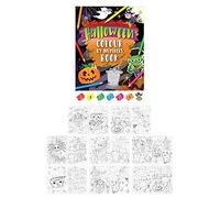 HENBRANDT Lot de 12 mini livres d'activités d'Halloween à colorier par numéros A6 pour enfants - Trick or Treat - Coloriage effrayant - Cadeau amusant - Pour garçons et filles