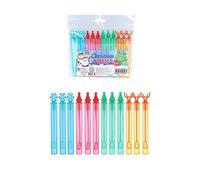 Henbrandt Lot de 12 mini tubes à bulles de Noël simples avec baguette - 4 ml - Pour enfants - Avec décorations de Noël - Remplissage de sacs surprises - Jeux d'extérieur pour garçons et filles