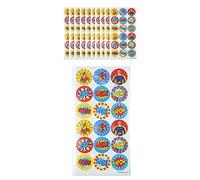 Henbrandt Lot de 180 grands autocollants de super-héros assortis pour enseignants récompenses scolaires arts et travaux manuels pour enfants fête d'anniversaire sacs surprise cadeaux porte-bonheur