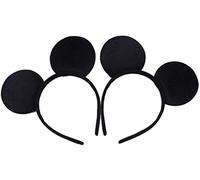 HENBRANDT Lot de 2 oreilles de souris noires pour adultes/enfants - Accessoire de fête - Décoration de fête - Noir