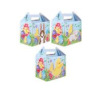 HENBRANDT Lot de 24 boîtes de fête de Pâques de taille moyenne pour la chasse aux œufs et les pique-niques, boîte cadeau pour les fêtes et les friandises