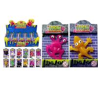 Henbrandt Lot de 24 jouets fantaisie en forme de créatures collantes pour enfants - Jouet pour enfants - Remplissage de bas de Noël d'Halloween - Sac surprise pour garçons et filles