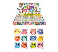 Henbrandt Lot de 24 tatouages éphémères hiboux - Cadeaux de fête/sacs surprises