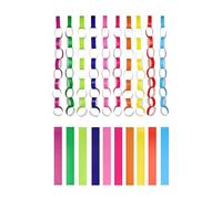 Henbrandt Lot de 300 chaînes en papier avec maillons en papier autocollants (21 cm x 2,5 cm) pour salle de classe, arts et travaux manuels, guirlande de décoration pour décorations de fête