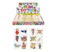 Henbrandt Lot de 48 tatouages temporaires de pirates pour bonbonnières, sacs surprises