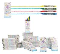 HENBRANDT Lot de 60 mini crayons de cire pour enfants, 4 couleurs assorties, pour remplir les chaussettes de Noël, les mariages, les fêtes d'anniversaire, les sacs surprises, les récompenses en classe