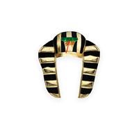 HENBRANDT Lot unique - Coiffe de pharaon égyptien pour adulte, noir et doré, rayé, accessoire de déguisement pour fête d'Halloween, coiffe pour homme et femme
