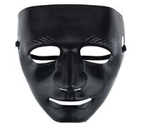 HENBRANDT Masque intégral en plastique noir pour adulte - Cosplay anonyme - Masque fantôme de hockey anonyme - Accessoire de déguisement d'Halloween pour homme et femme