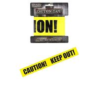 HENBRANDT Ruban d'avertissement jaune de 6,1 m - Ruban adhésif non adhésif pour décoration de fête d'Halloween - Bannière de scène de crime - Décoration d'intérieur et d'extérieur