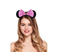HENBRANDT Serre Tete Minnie | Enfants Ou Adultes | Rose a Pois avec Noeud | Bandeau Deguisement Oreilles Souris