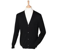 Henbury Cardigan à boutons en forme de V pour hommes - Pull de travail de bureau