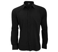 Henbury - Chemise de Travail antibactérienne à Manches Longues - Homme (2XL) (Noir)