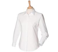 Henbury femmes Classique manches longues Oxford - Mesdames Plain Chemise coton