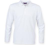 Henbury Herren Coolplus Polo-Hemd, Langarm RW4751 (XXS) (Weiß)