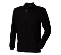 Henbury Hommes Bleu ou Noir Manches Longues Coton Piqu Peintre Polo