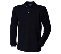 Henbury Hommes Bleu ou Noir Manches Longues Coton Piqu Peintre Polo