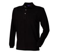 Henbury Hommes Bleu ou Noir Manches Longues Coton Piqu Peintre Polo
