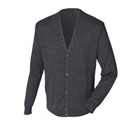 Henbury Mens Lightweight V Cardigan - Gilet Manches Longues - Homme - Gris (Grey Marl) - Large