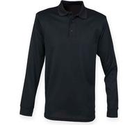 Henbury - Polo unie homme/femme manches longues PC3836 (XXS) (Noir)
