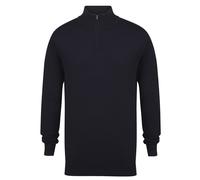 Henbury Pull 1/4 demi-zip pour homme - Pull décontracté en coton pour adultes