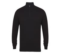 Henbury Pull 1/4 demi-zip pour homme - Pull décontracté en coton pour adultes