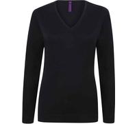 Henbury - Sweat-shirt col V pour femme PC6025 (S) (Bleu marine)