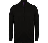 Henbury Veste bomber tricotée unie pour adulte RW6334 (XXL) (Noir)