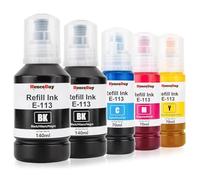 HenceBuy 113 Encre compatible avec Epson 113 Multipack pour Ecotank ET-16150 ET-5100 ET-5150 ET-5160 ET-5170 ET-16600 ET-16650 ET-5800 ET-5800 Series ET-5850 ET-5850 T-5880. L-15150 ET-15000 ET-5800