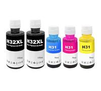 HenceBuy 32XL 31 Bouteille d'encre compatible avec imprimante HP 32 31 pour Smart Tank 7005 7305 5105 5106 5107 7605 7306 7006 7001 Plus 555 559 570 655 670 558 5 Pack)