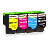 HenceBuy C310 C315 Cartouche de Toner Compatible pour Xerox C315 C310 C315DNI C310DNI C310D Imprimante Laser 006R04356 006R04357 006R04358 006R04359 Noir Cyan Jaune Magenta (4-Pack)