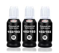 HenceBuy Encre 102 104 Noir Compatible pour Epson 104 pour Epson 102 Bouteille d'encre EcoTank ET-2870 ET-2820 ET-2850 ET-2856 ET-2810 ET-2826 ET-3850 ET-4850 ET-4856 ET-2750 ET-2720 ET-2710 ET-2711