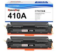 HenceBuy Lot de 2 cartouches de toner de rechange compatibles 410A CF410A 410X CF410X à utiliser avec HP Color Pro MFP M477fdw M477fnw M477fdn M452dw M452dn M452nw M377dw Noir