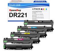 HenceBuy Lot de 4 tambours de rechange compatibles DR221 pour Brother DR221 DR-221 DR221CL DR-221CL Fonctionne avec HL-3170CDW HL-3180CDW HL-3140CW 3150CDN MFC-9130CW MFC-9330CDW MFC-9340CDW
