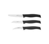 HENCKELS Elements Set de couteaux 3 pièces, Acier Inoxydable, Noir | Couteau universel, Couteau à légumes et éplucheur