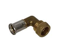 Henco - Raccord Multicouche à sertir - Coude Adaptateur Multicouche laiton à sertir 20x2.0 - Cuivre Ø22 compression