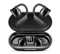 Hendari Open Ear Écouteurs avec Écran LED, Ecouteurs Bluetooth 5.3 sans Fil Sport, 75H HiFi Stéréo, Oreillette Bluetooth Sport avec 4 Mic, IP5 Étanche Casque Bluetooth pour Running/Gym