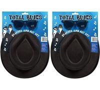 Hendbrandt Total Blues Lot de 2 déguisements gangster avec chapeaux et lunettes