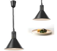 Hendi Lampe chauffante suspendue réglable conique pour cuisine 250W aluminium noir